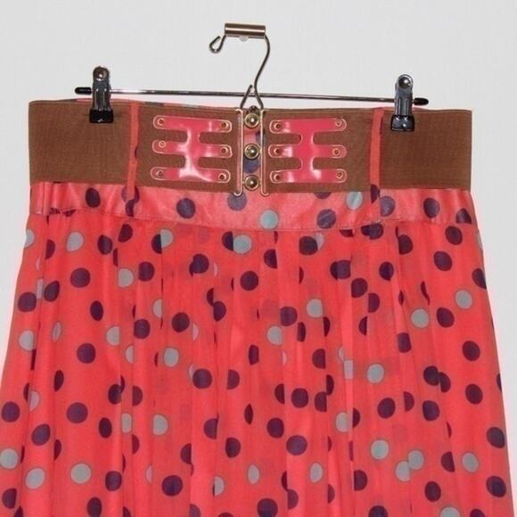 Hamle Pink Red Polka Dot Skirt Size Large - Picture 2 of 4